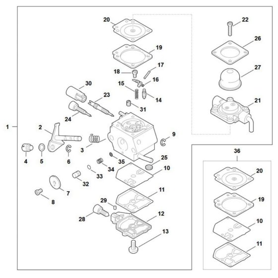 Carburetor C1Q-S63 for Stihl SP 85