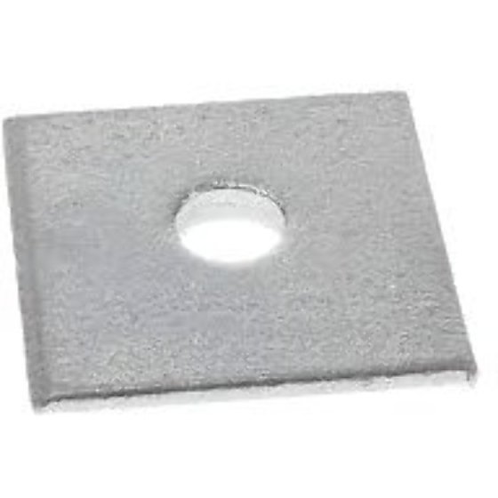 Square Plate Washer, M10 (Hole) Size: 3", Thick: 3mm - Each