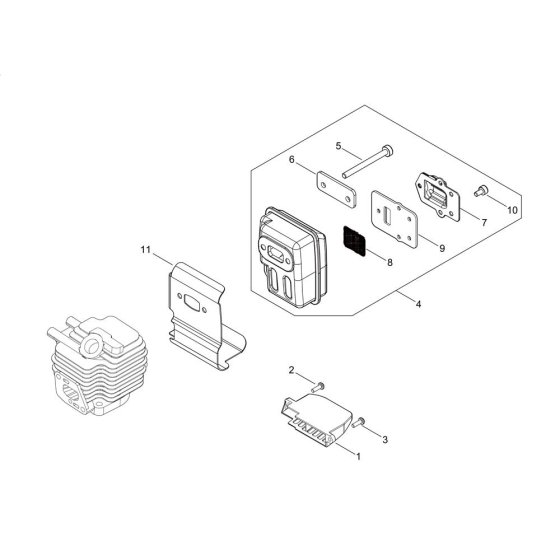 Muffler for ECHO SRM-236ES/U