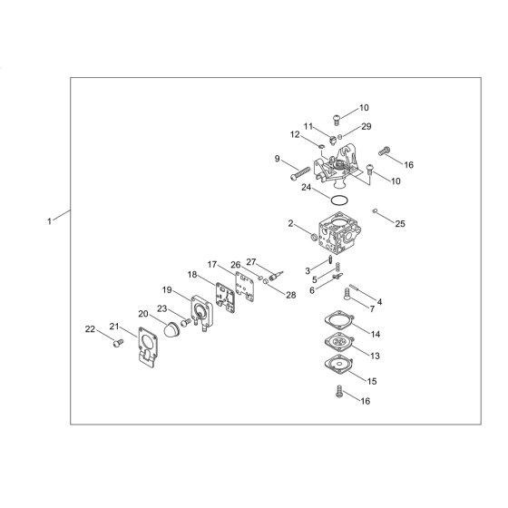 Carburettor for ECHO SRM-236TES/L