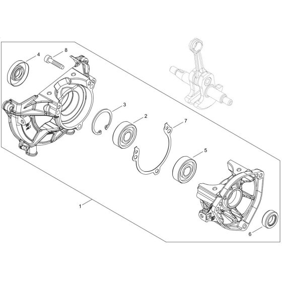 Crankcase for ECHO SRM-3021TES/L