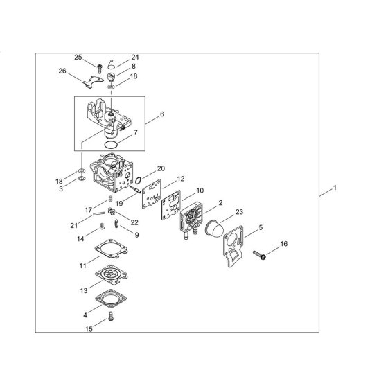 Carburettor for ECHO SRM-3021TES/U-6