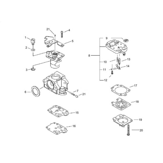 Carburettor for ECHO SRM-335TES/U