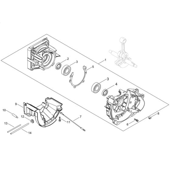 Crankcase for ECHO SRM-420ES-LW