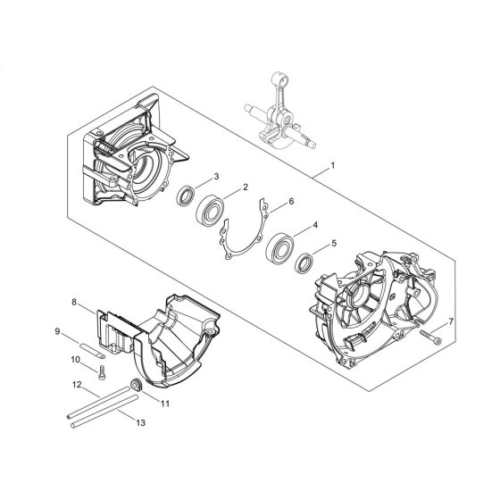 Crankcase for ECHO SRM-520ES