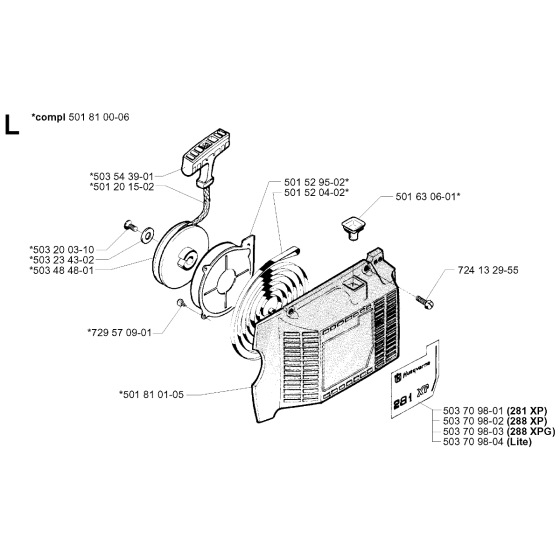 Starter Assembly for Husqvarna 288