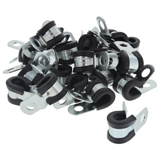  Steel/Rubber P Cable Clips - 5mm to 35mm