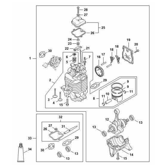Engine Assembly for Stihl BR800 Blower