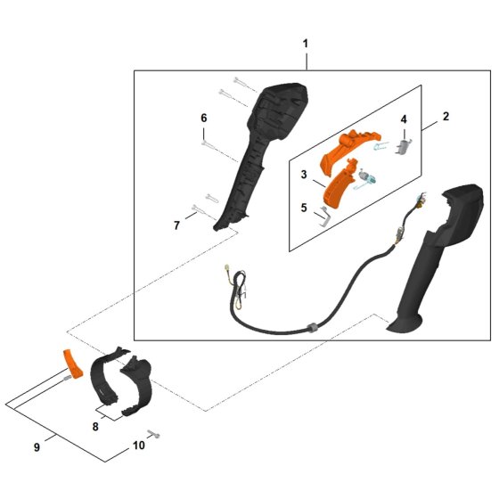 Control Handle Assembly for Stihl BRA200 Blower