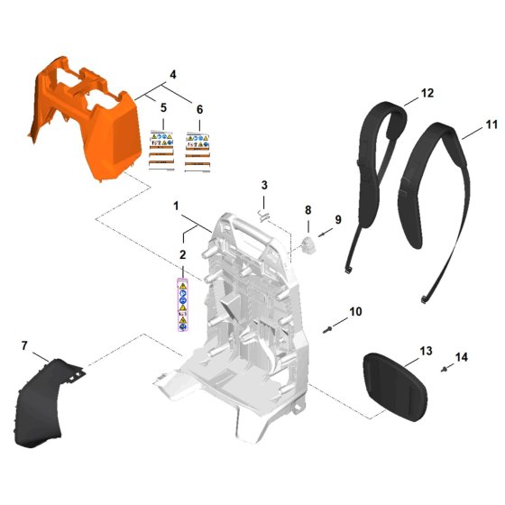 Backplate Assembly for Stihl BRA280 Blower