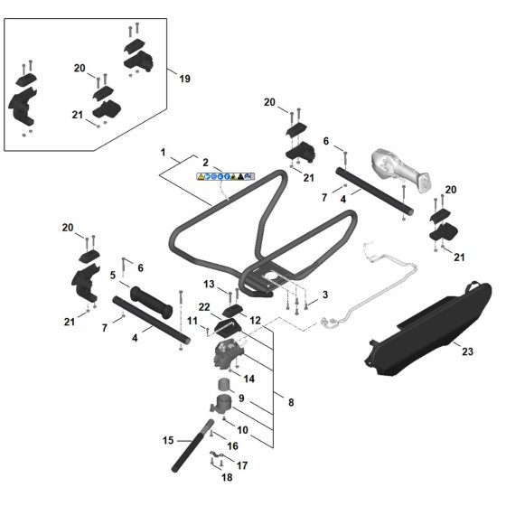 Handle Frame Assembly for Stihl BTA 140 Auger
