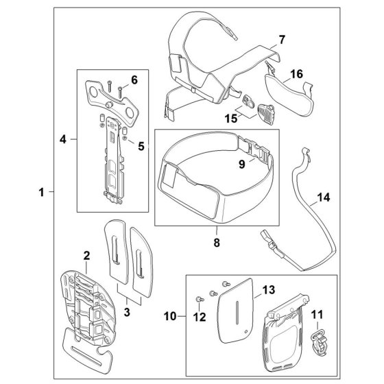 Harness Assembly for Stihl FS411C