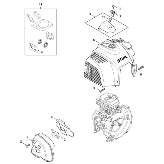 Muffler, Shroud Assembly