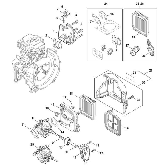 Air Filter Assembly for Stihl FS461