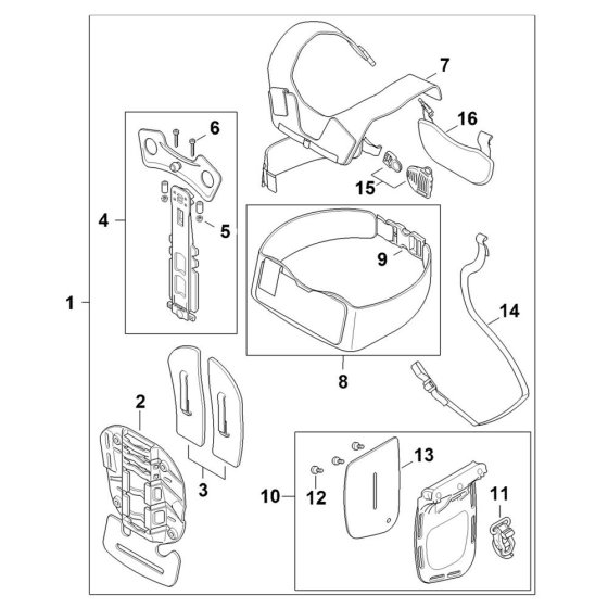 Harness Assembly for Stihl FS561