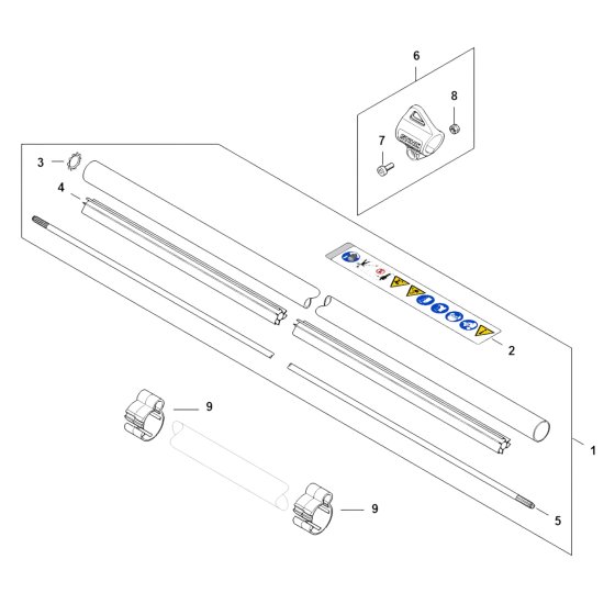 Drive Tube Assembly for Stihl FSA250 Cordless Trimmer