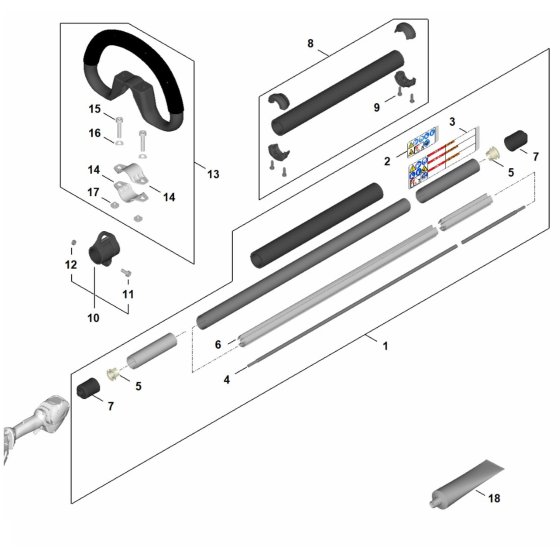 Drive Tube Assembly for Stihl HLA 140 B Hedgetrimmer