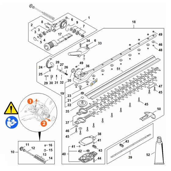 Angle Drive (500mm) Assembly for Stihl HLA 140 B Hedgetrimmer