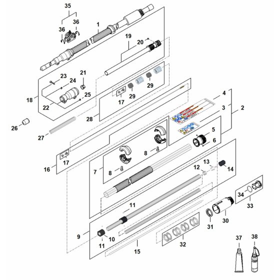 Drive Tube Assembly for Stihl HLA 150 B Hedgetrimmer
