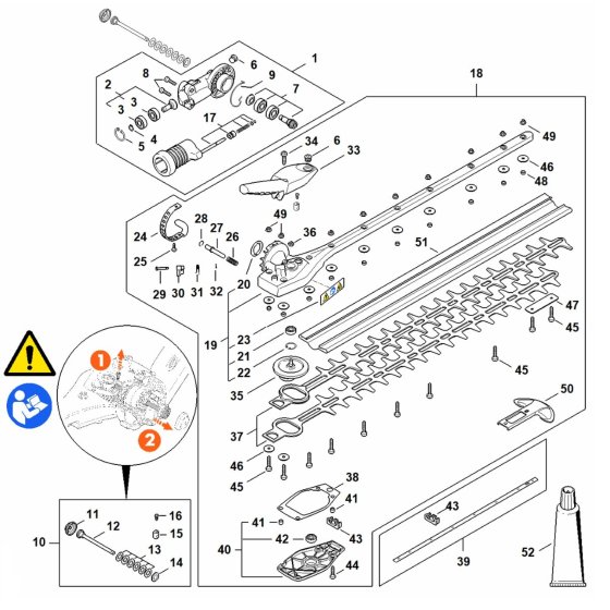 Angle Drive (600mm) Assembly for Stihl HLA 150 B Hedgetrimmer