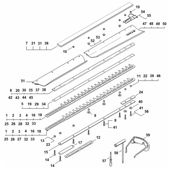 Cutter Bar Assembly for Stihl HS86R Hedgetrimmer