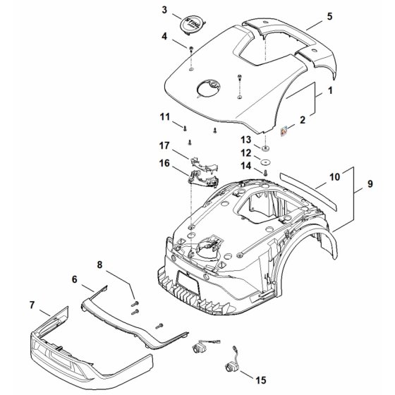 Machine Cover Assembly for Stihl iMOW 3.0 Mower