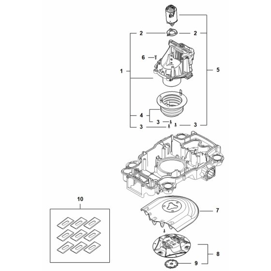 Mowing Deck, Height Adjustment Assembly for Stihl iMOW 3.0 EVO Mower