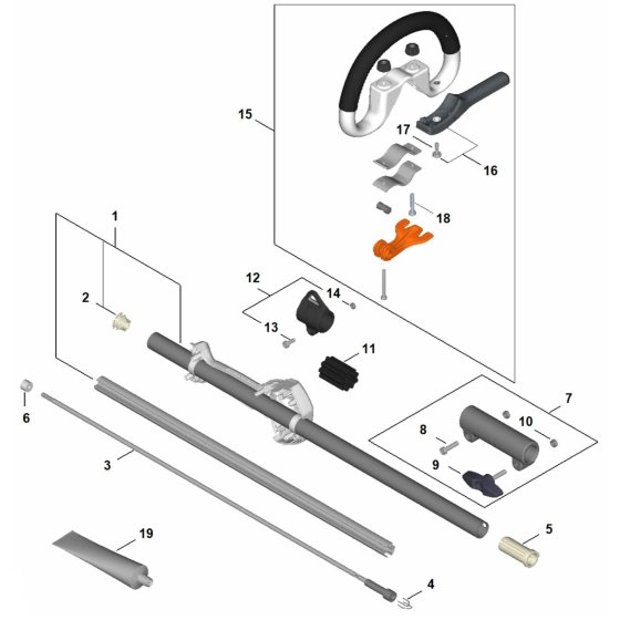Drive Tube Assembly for Stihl KMA 140 R KombiEngine
