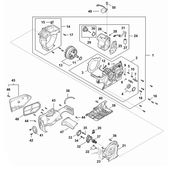 Motor Housing Assembly for Stihl MSA 300 R Chainsaw