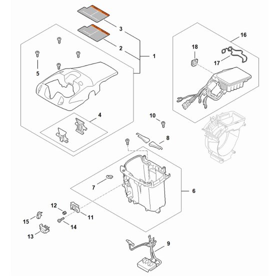 Electronic Module Assembly for Stihl MSA 300 R Chainsaw