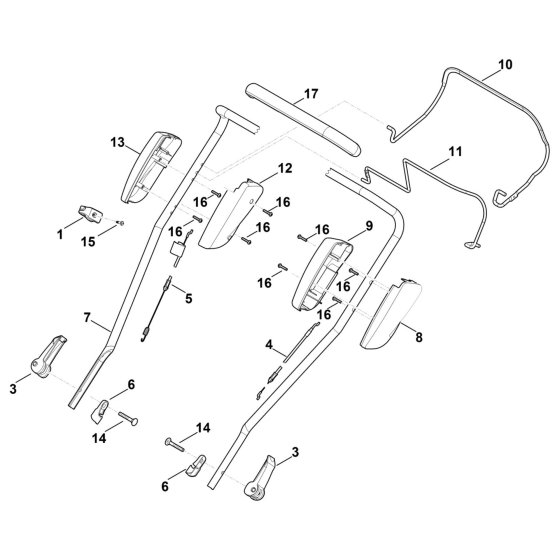Upper Handle Assembly for Stihl RM 2.0 RT Mower