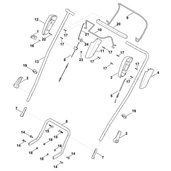 Handle Assembly for Stihl RM 4.0 RT Mower