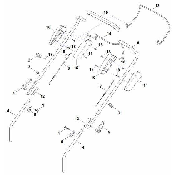 Handle Assembly for Stihl RM 443.0 T Mower