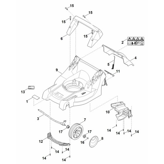 Housing, Front Axle Assembly for Stihl RM 443.0 T Mower