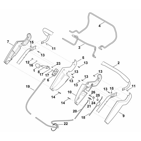Handle Assembly (Upper Part) for Stihl RM 545 VM Mower