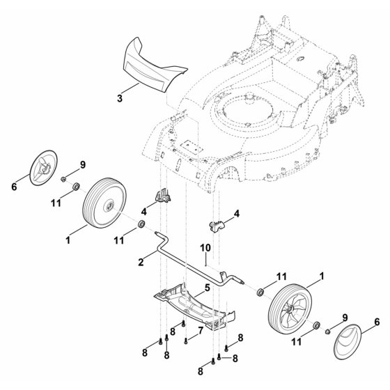 Front Axle Cover Housing Assembly for Stihl RM 650 T Mower