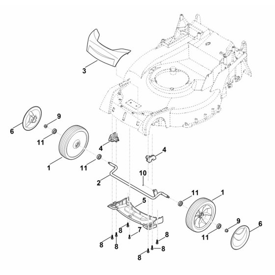 Front Axle Cover Housing Assembly for Stihl RM 650 V Mower