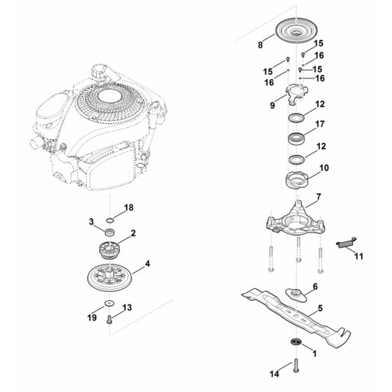 Blade Clutch Assembly for Stihl RM 655 VS Mower