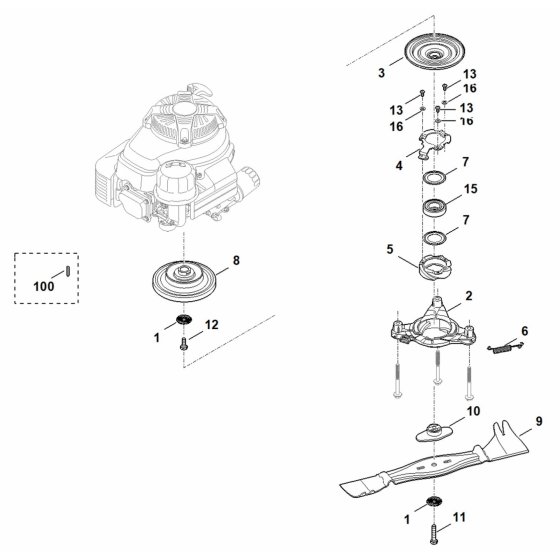 Blade Clutch Assembly for Stihl RM 756 YC Mower