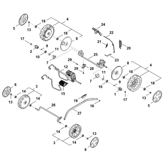 Chassis, Gearbox Assembly for Stihl RMA 443.3 V Mower