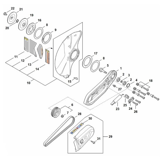 Cast Arm, Guard  Assembly for Stihl TSA 350 Disc Cutter