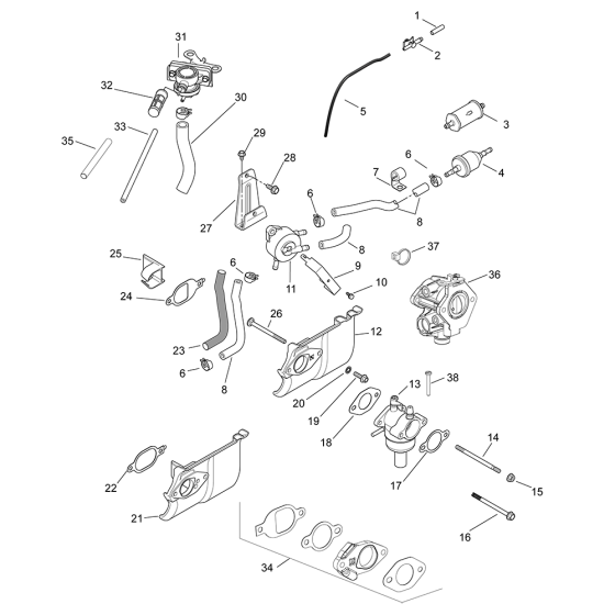 Fuel System for Kohler SV530