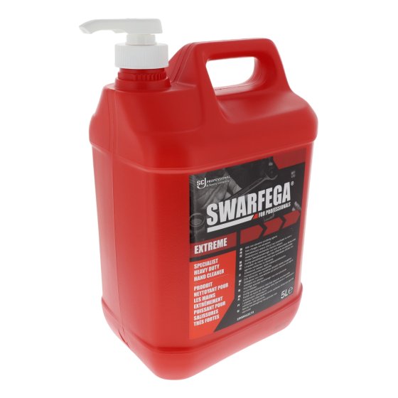 5L Swarfega Extreme Heavy-Duty Hand Cleaner Pump Bottle - Solvent-Free, with Orange Fragrance