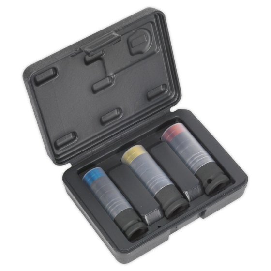 Alloy Wheel Ultra-Power Impact Socket Set 3pc 1/2"Sq Drive Sealey Part No. SX039