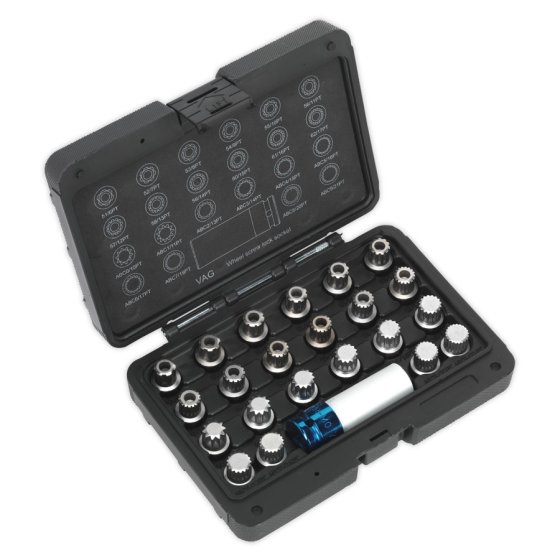 Locking Wheel Nut Key Set 23pc - VAG Sealey Part No. SX210