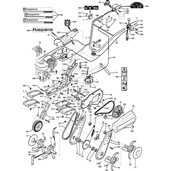 Husqvarna T500 RH Assembly