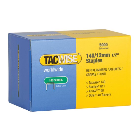 Tacwise 140/12mm Galvanised Staples (Pack 5000)