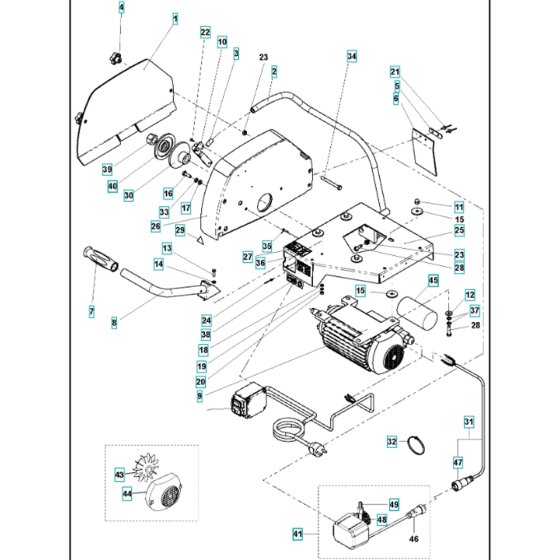 Motor, Blade Guard for TS 350 E
