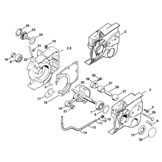 Crankcase Assembly for Stihl TS760