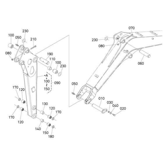 Dipper Arm Assembly for Kubota